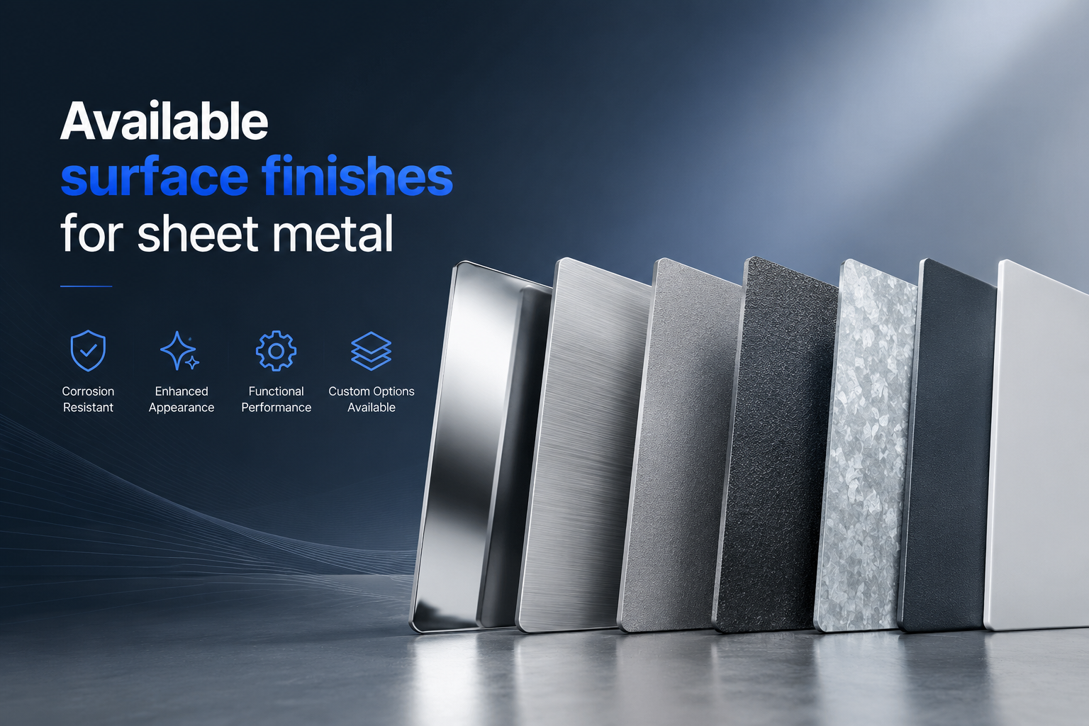 Available surface finishes for sheet metal